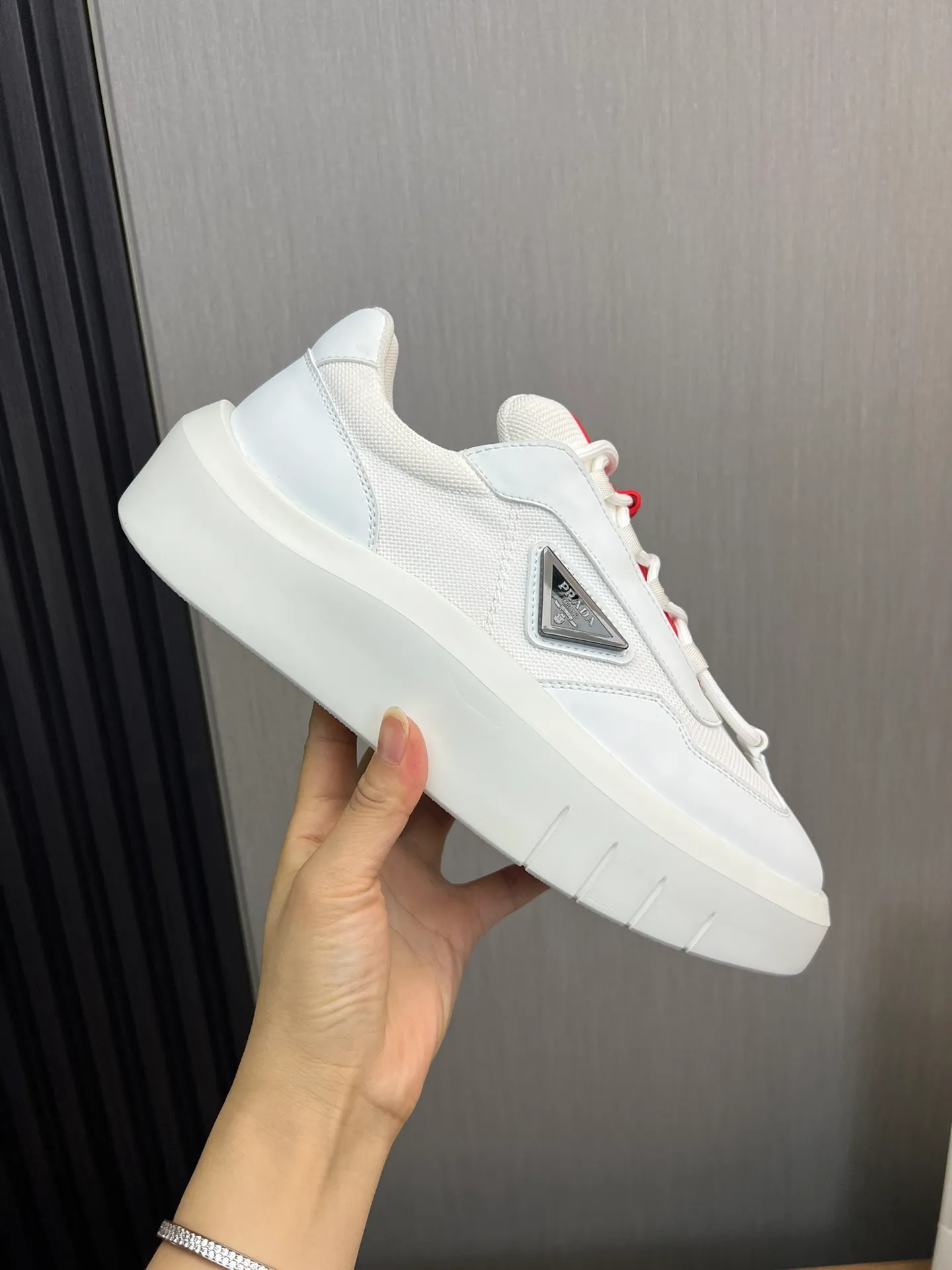 Men's shoes 💰620💰 [PRADA] Men's shoes are popular in the counter, official website is synchronized, high-quality shipments ✔️Original cowhide stitching mesh + cowhide lining, 1🆚1 replica, original original bottom, 38-45 (45 customized, non-refundable)